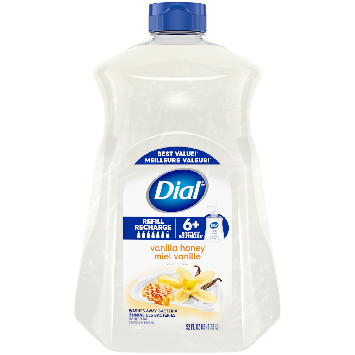 Recharge de savon liquide pour les mains, miel vanille