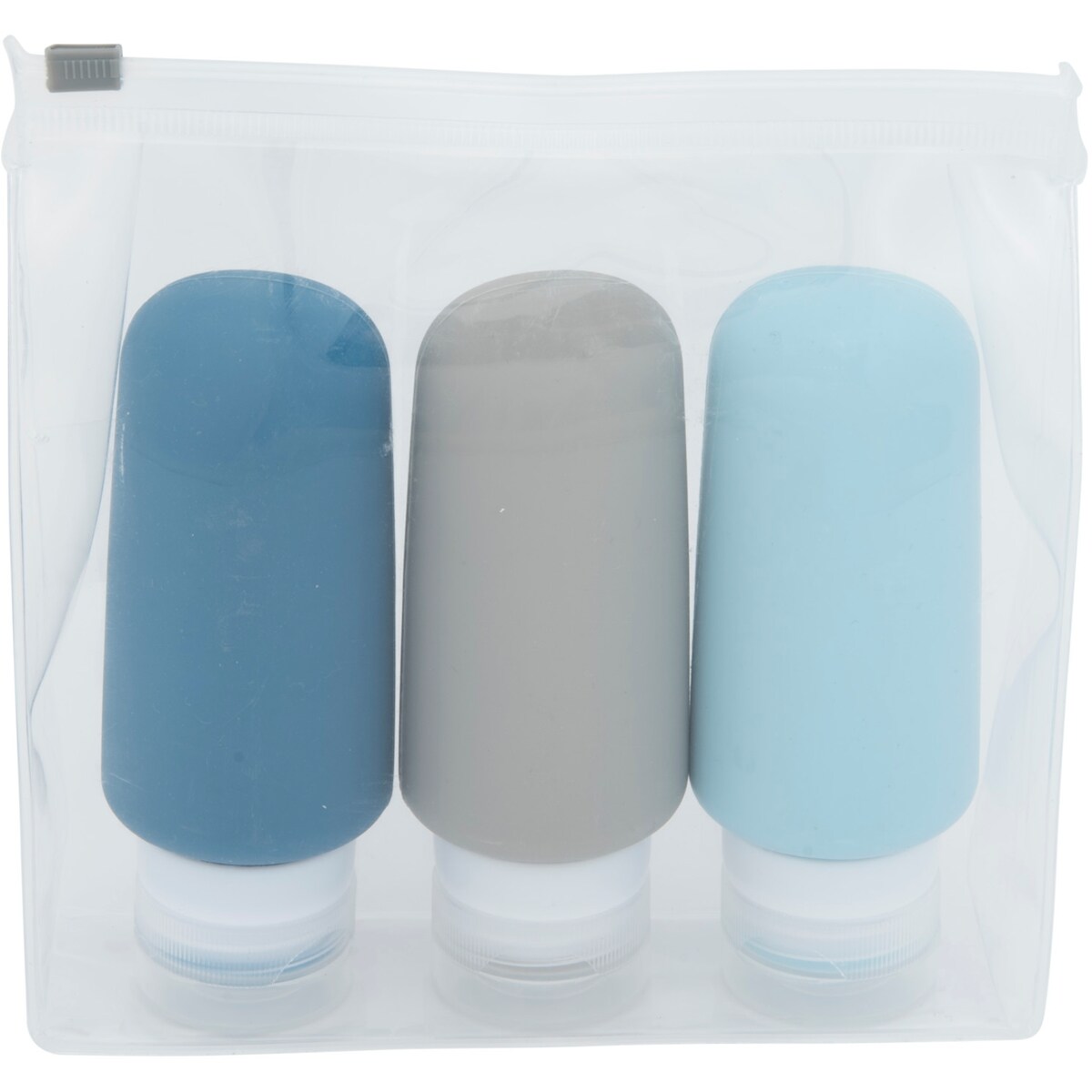 Ensemble flacons en silicone, 88 ml - 3 unités multicolore - format dessai et de voyage