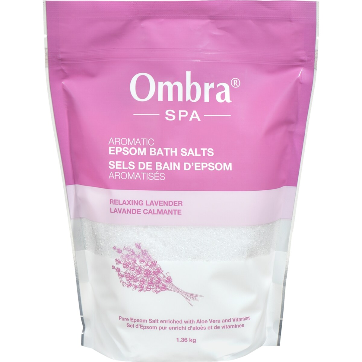 Sels de bain d'Epsom aromatisés Lavande calmante