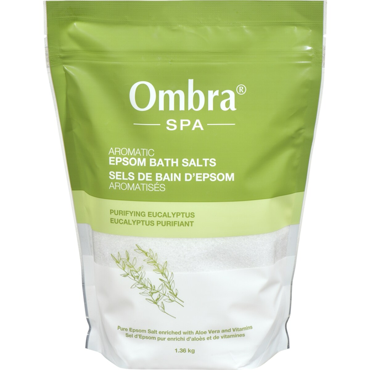 Sels de bain d'Epsom aromatisés Eucalyptus purifiant