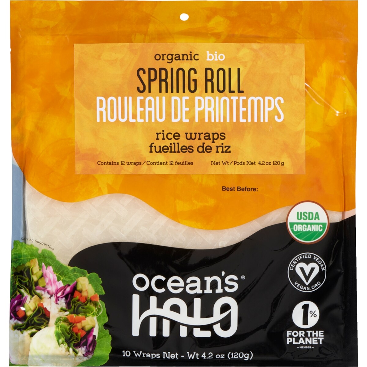 Fueilles de riz bio rouleau de printemps