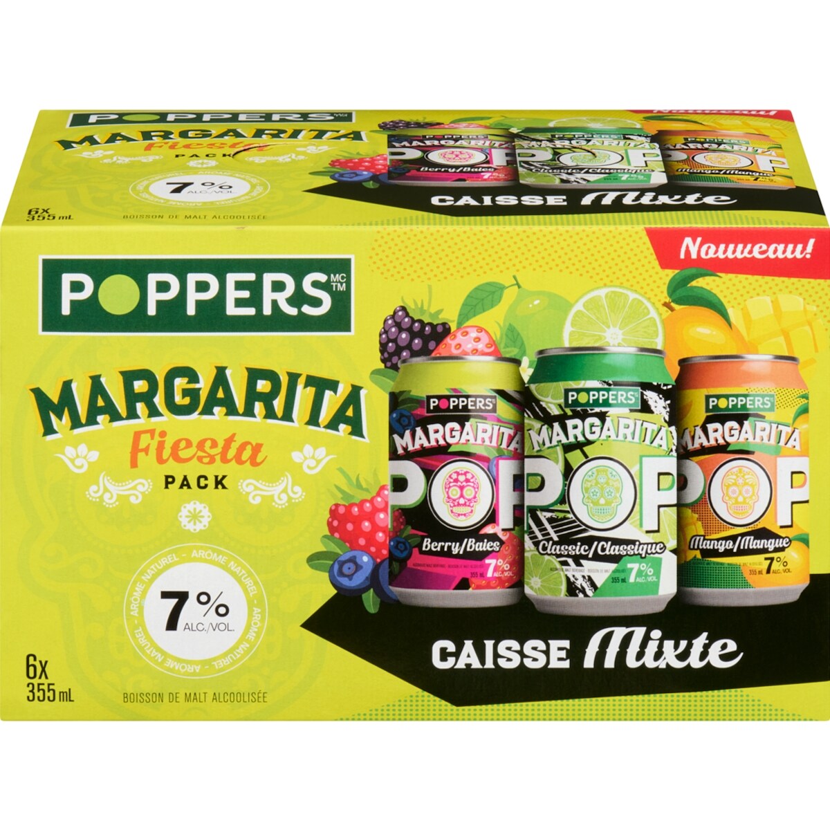 Boisson de malt alcoolisée margarita fiesta pack caisse mixte (Pièce didentité requise au moment du ramassage)