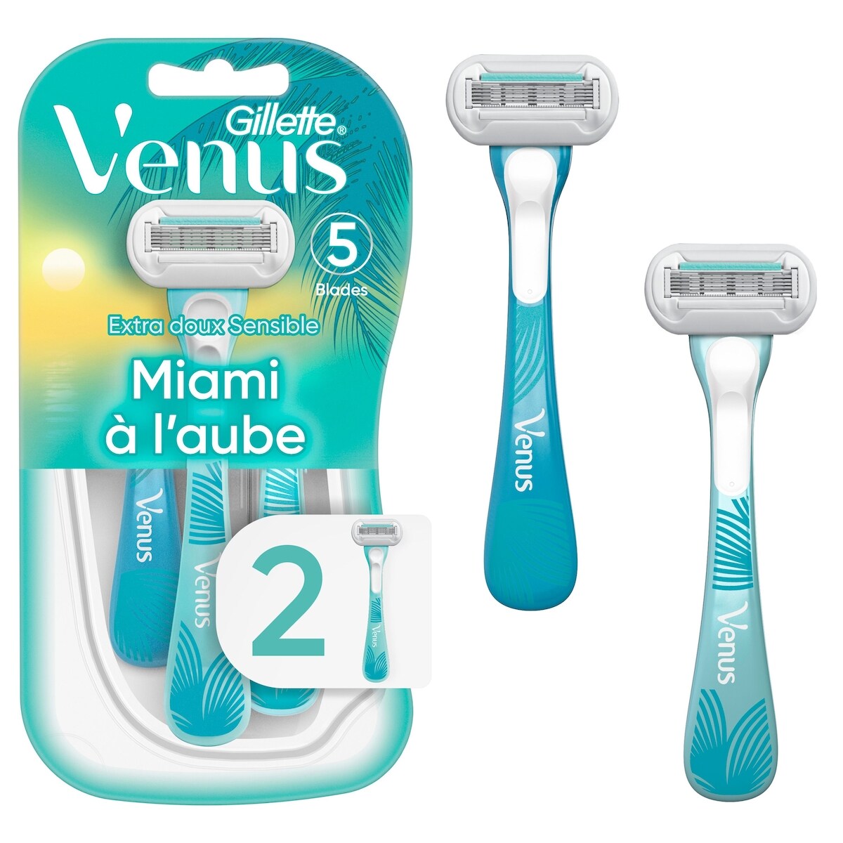 Rasoirs jetables pour femmes Crépuscule à Miami Doux Sensible, 3u