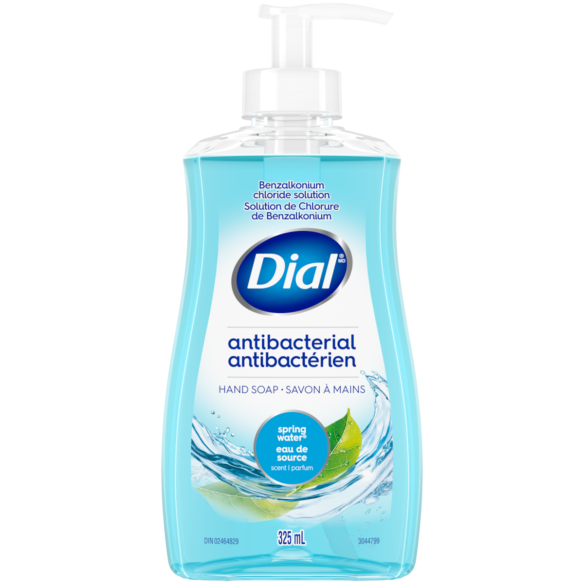 Savon liquide antibactérien pour les mains, eau de source
