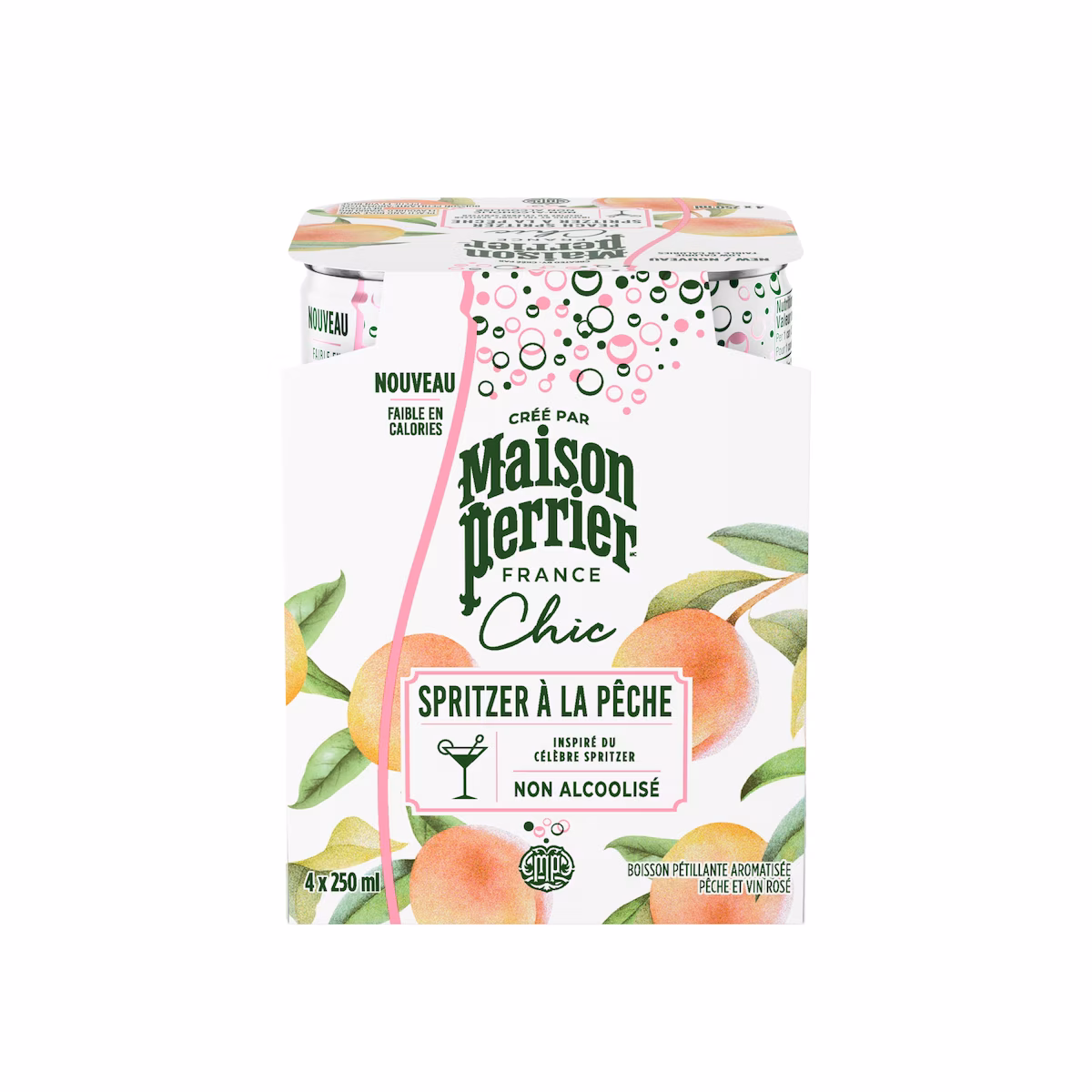 MAISON PERRIER Chic Spritzer pêche, non alcoolisé, caise