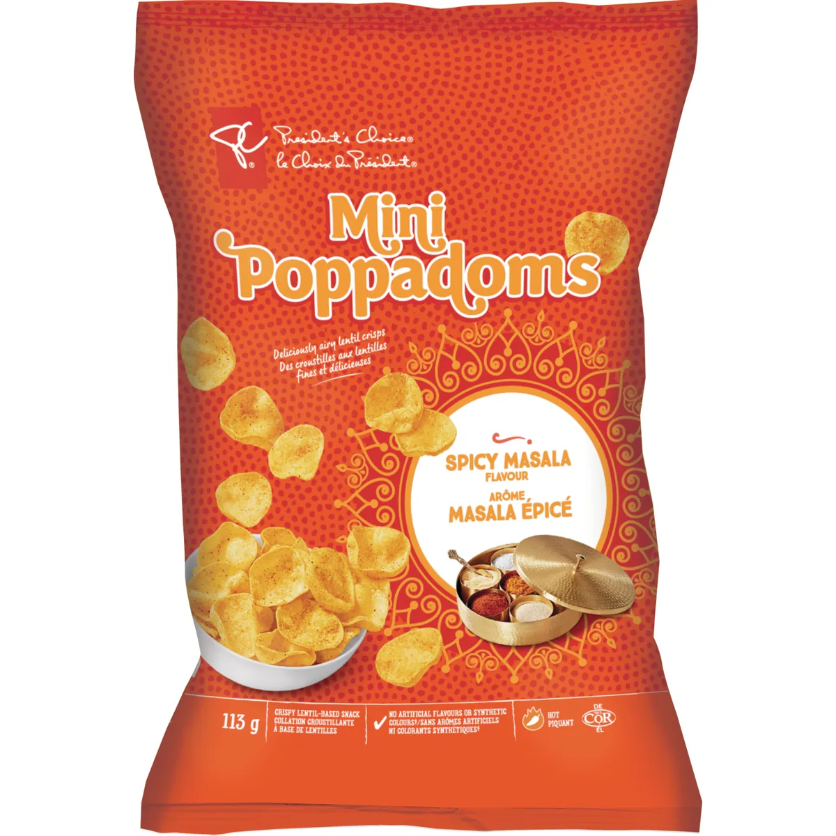Mini pappadams au masala épicé
