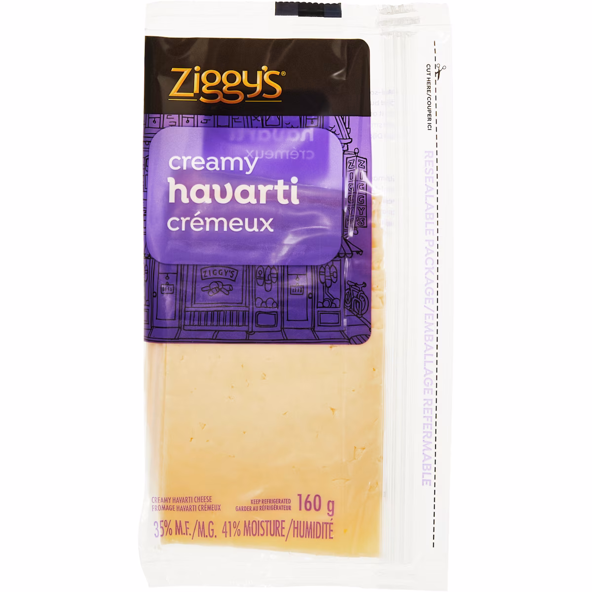 Tranches de fromage havarti crémeux
