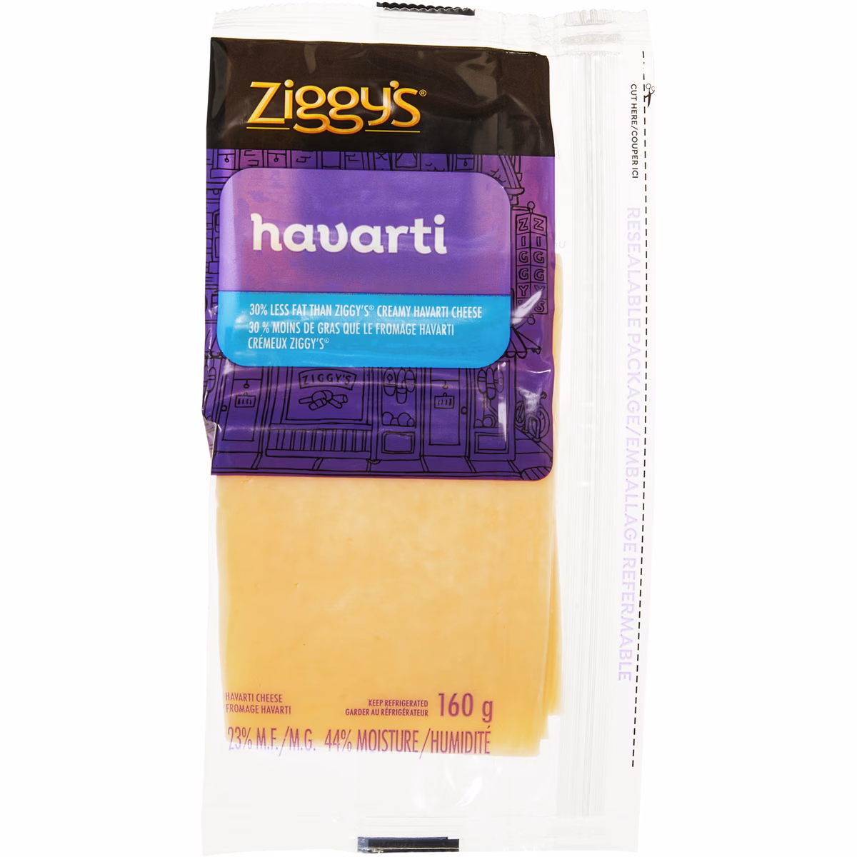 Tranches de fromage havarti