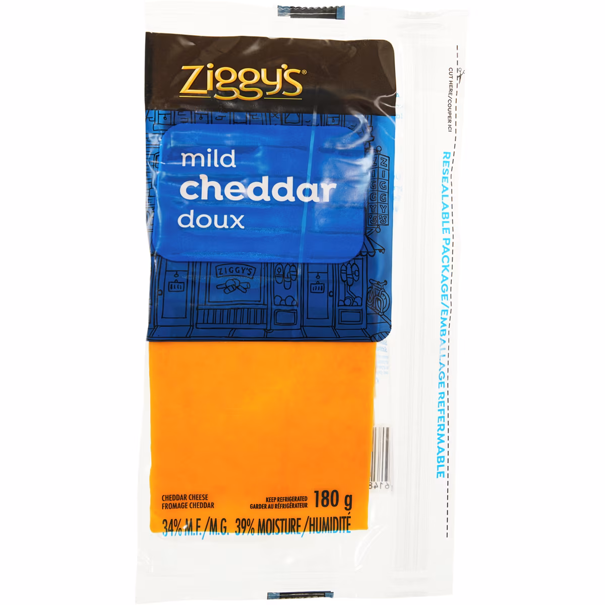 Tranches de fromage cheddar doux