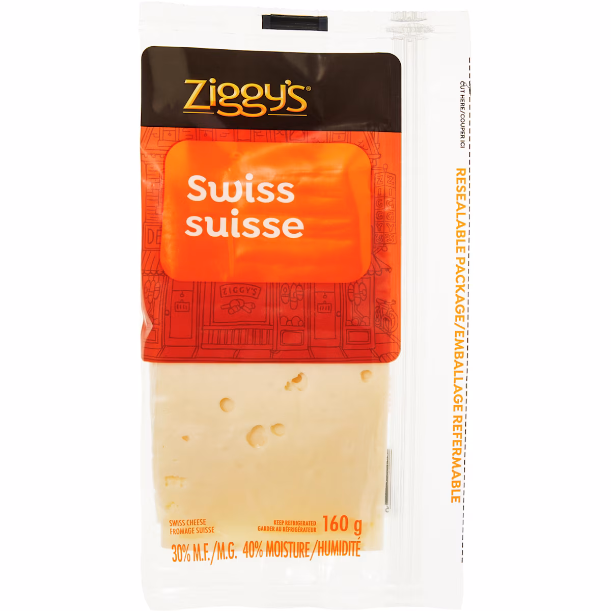 Tranches de fromage suisse