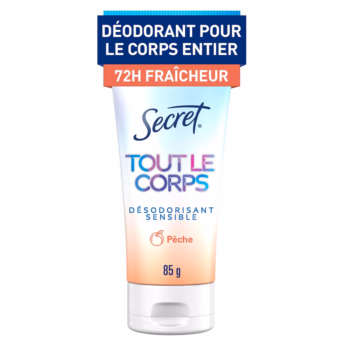 Désodorisant tout le corps sans aluminium, crème clarté, pêche et vanille