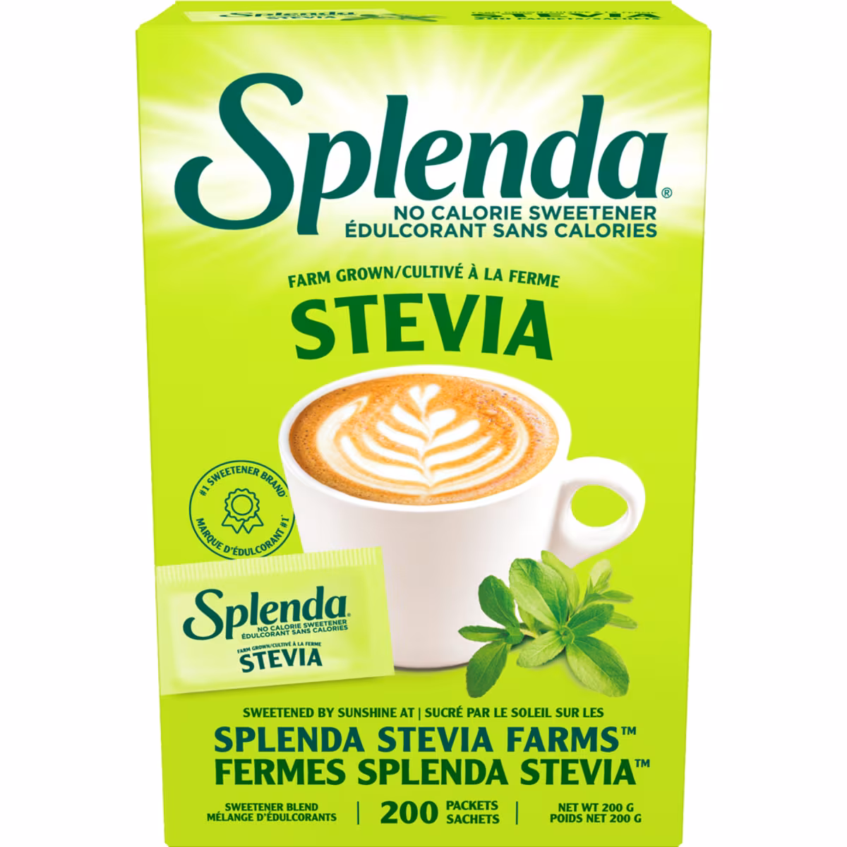 Sachets d'édulcorant à la stévia 200ct
