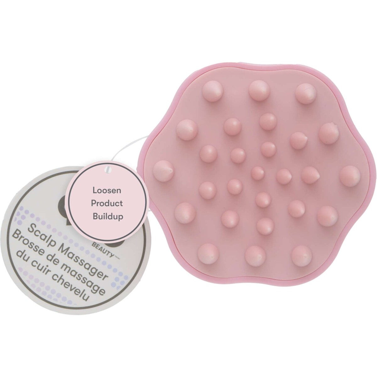 Mini brosse de massage du cuir chevelu rose