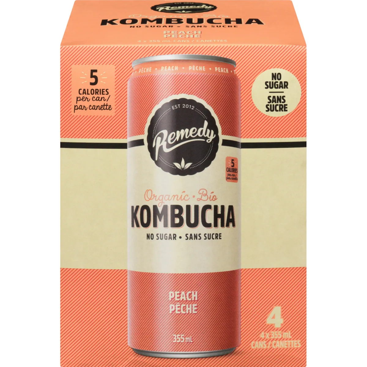 Kombucha bio pêche
