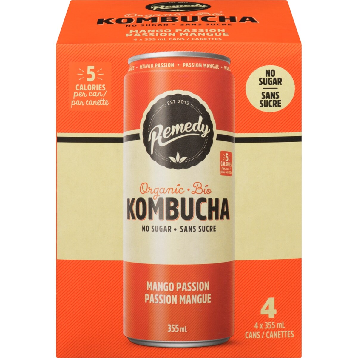 Kombucha cru biologique à la mangue