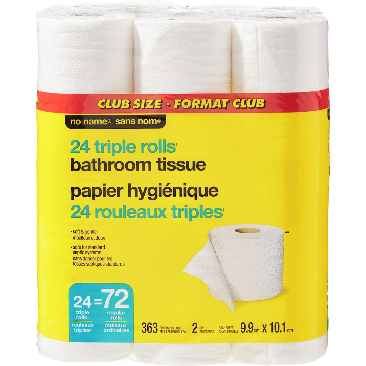 Rouleaux de papier hygiénique triples, format club