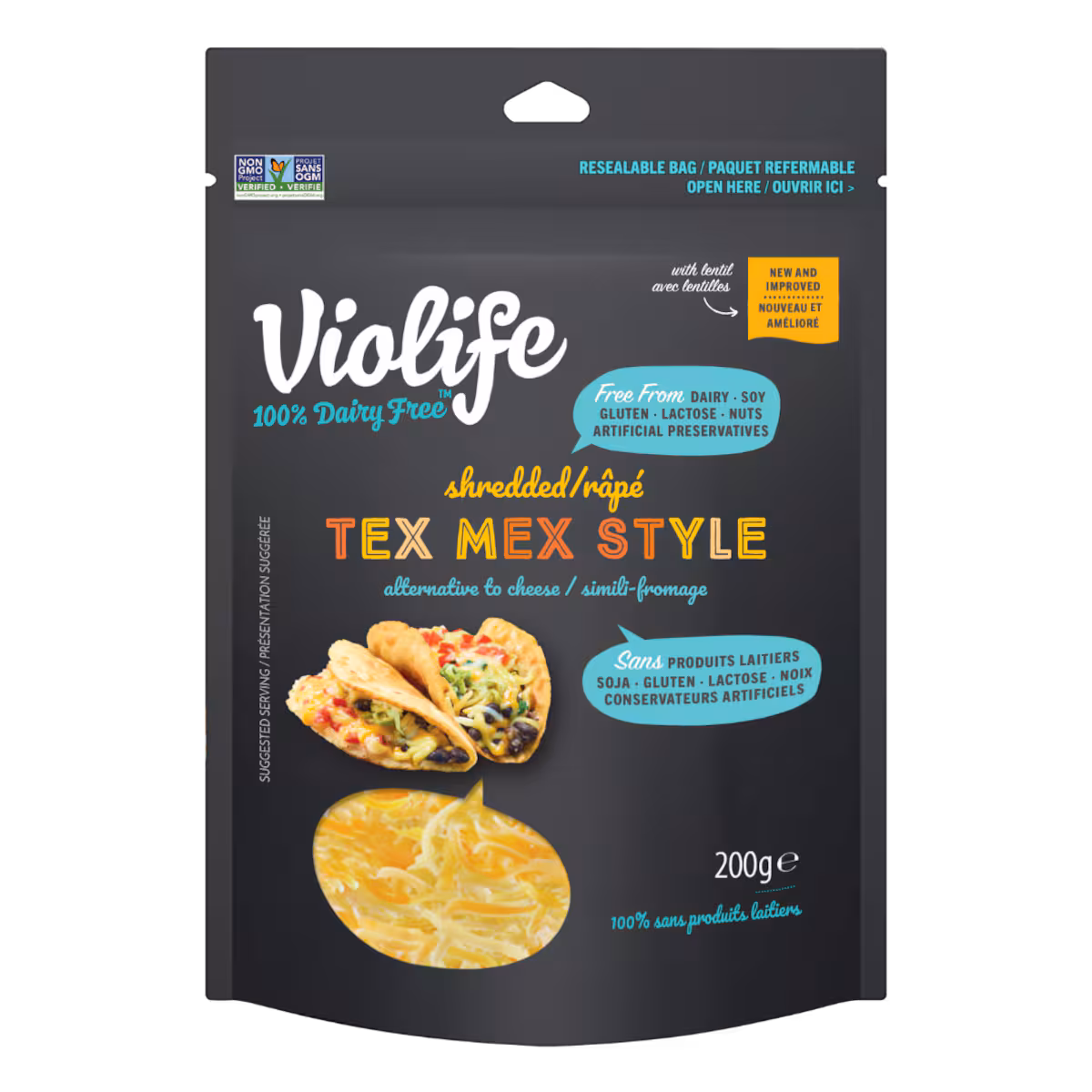 Simili-fromage râpé tex mex style