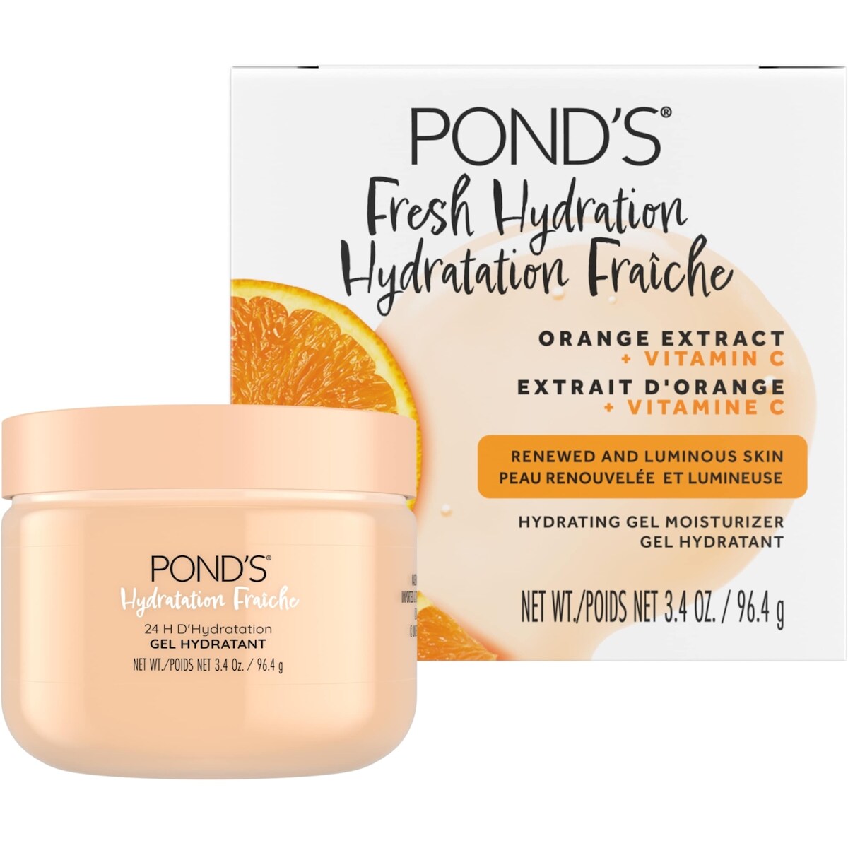 Gel hydratant pour le visage à l'extrait d'orange et à la vitamine C