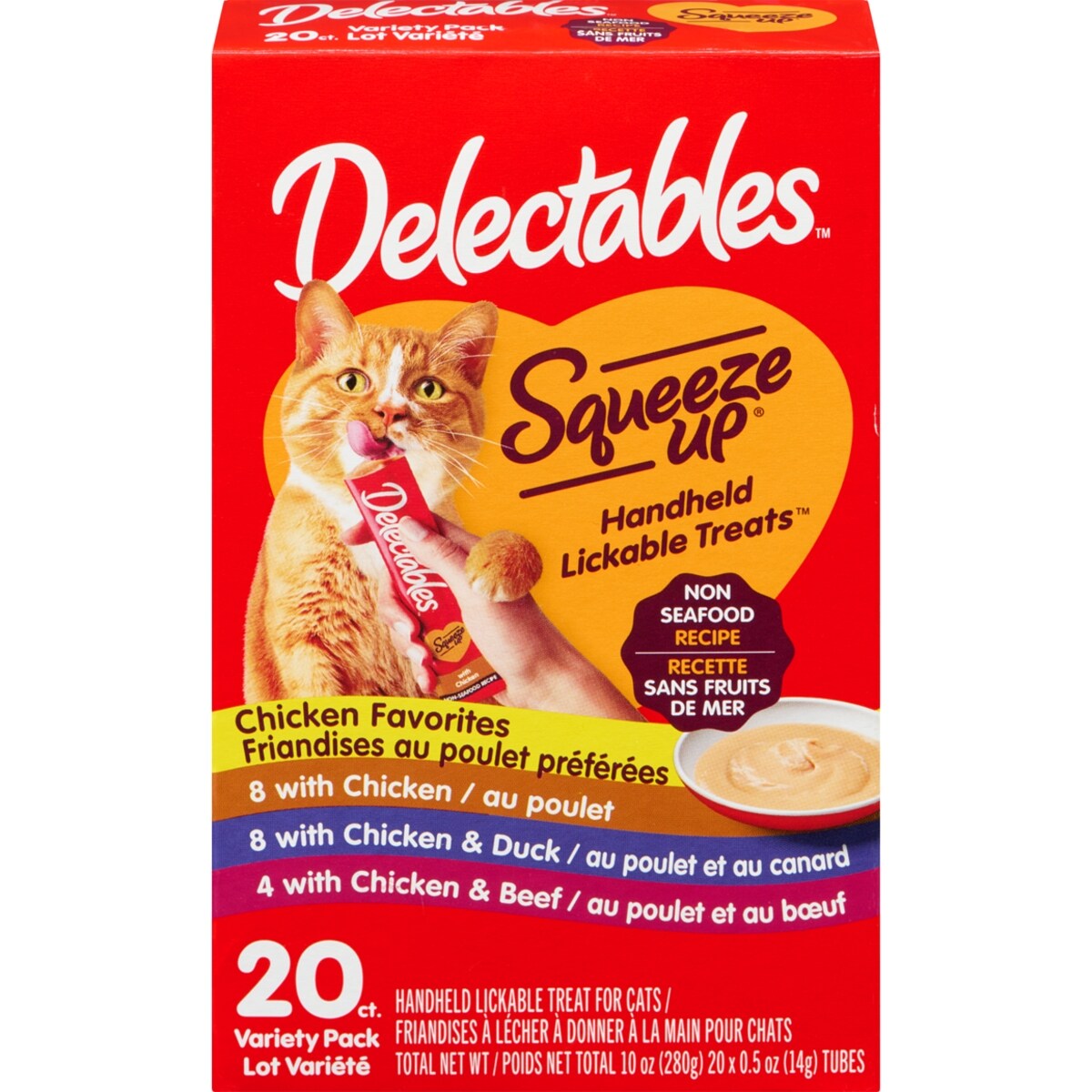 Squeeze up friandises à lécher à donner à la main pour chats recette sans fruits de mer lot variété