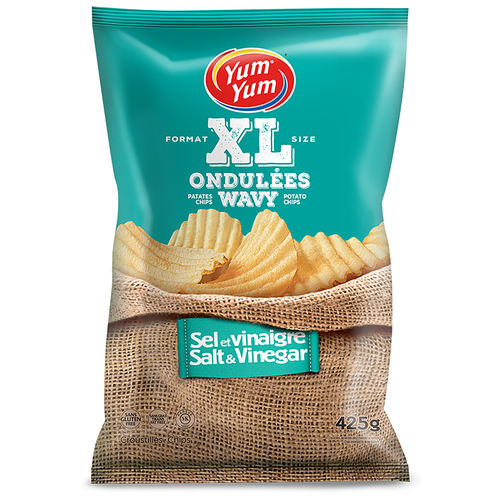 Yum Yum Croustilles ondulées sel et vinagre 425 g