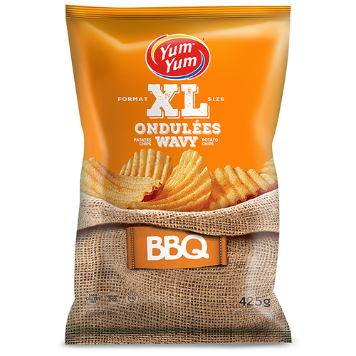 Yum Yum Croustilles ondulees bbq 425 g