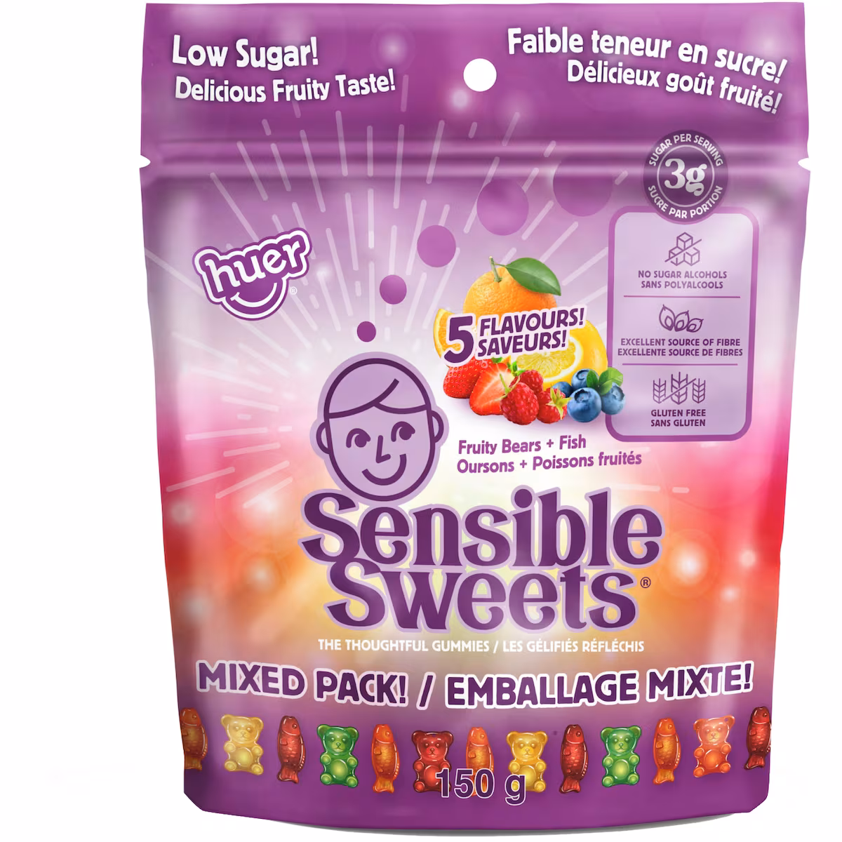 Sensible Sweets Faible teneur en sucre - Oursons + Poissons fruités