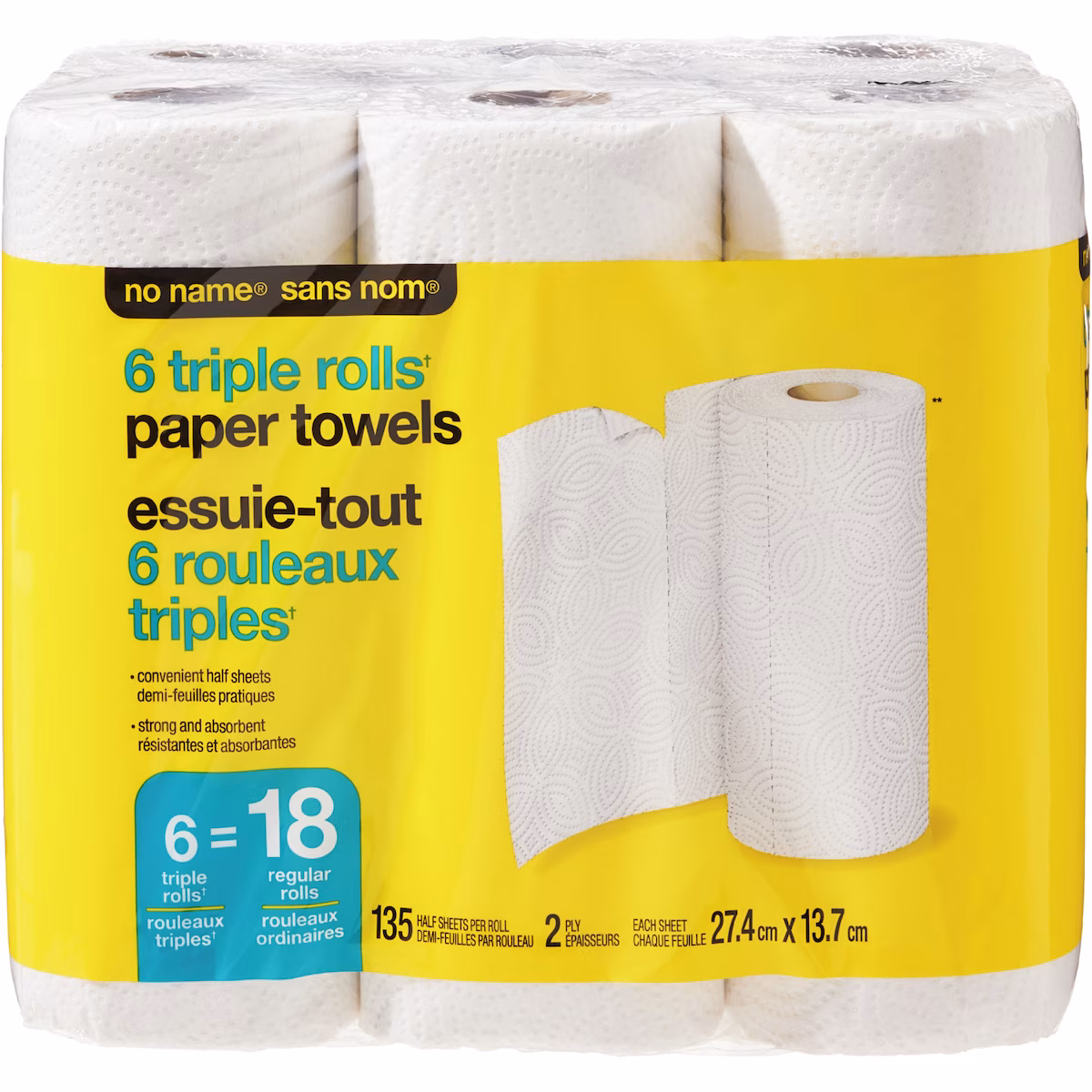 Lot de 6 rouleaux dessuie-tout triples