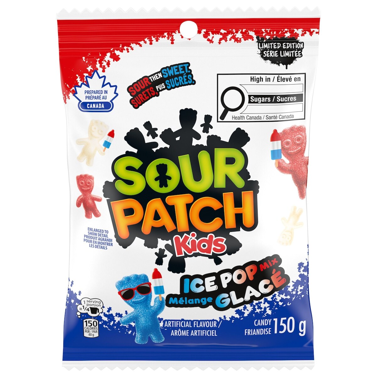 Friandise SOUR PATCH KIDS, Mélange glacé, Surets puis sucrés