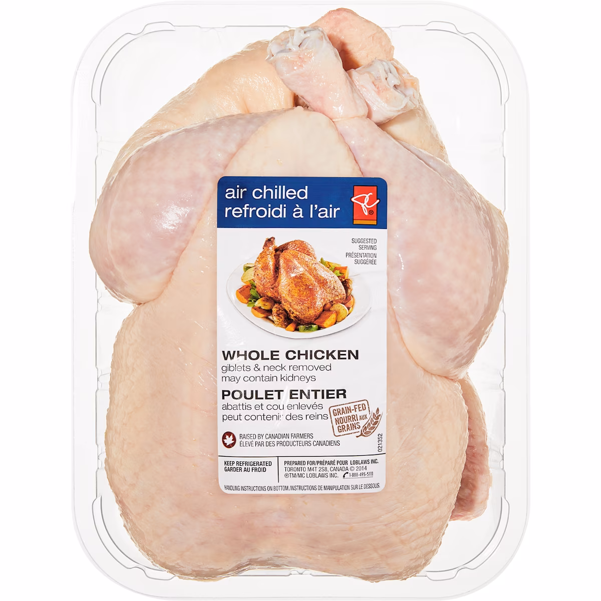 Poulet entier refroidi à lair
