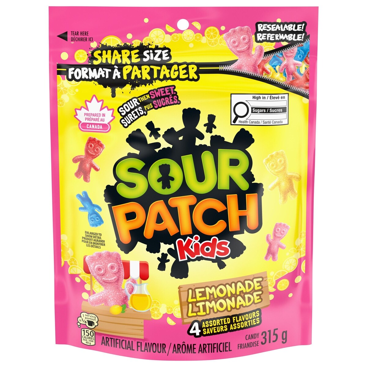 Friandises SOUR PATCH KIDS à saveur de limonade