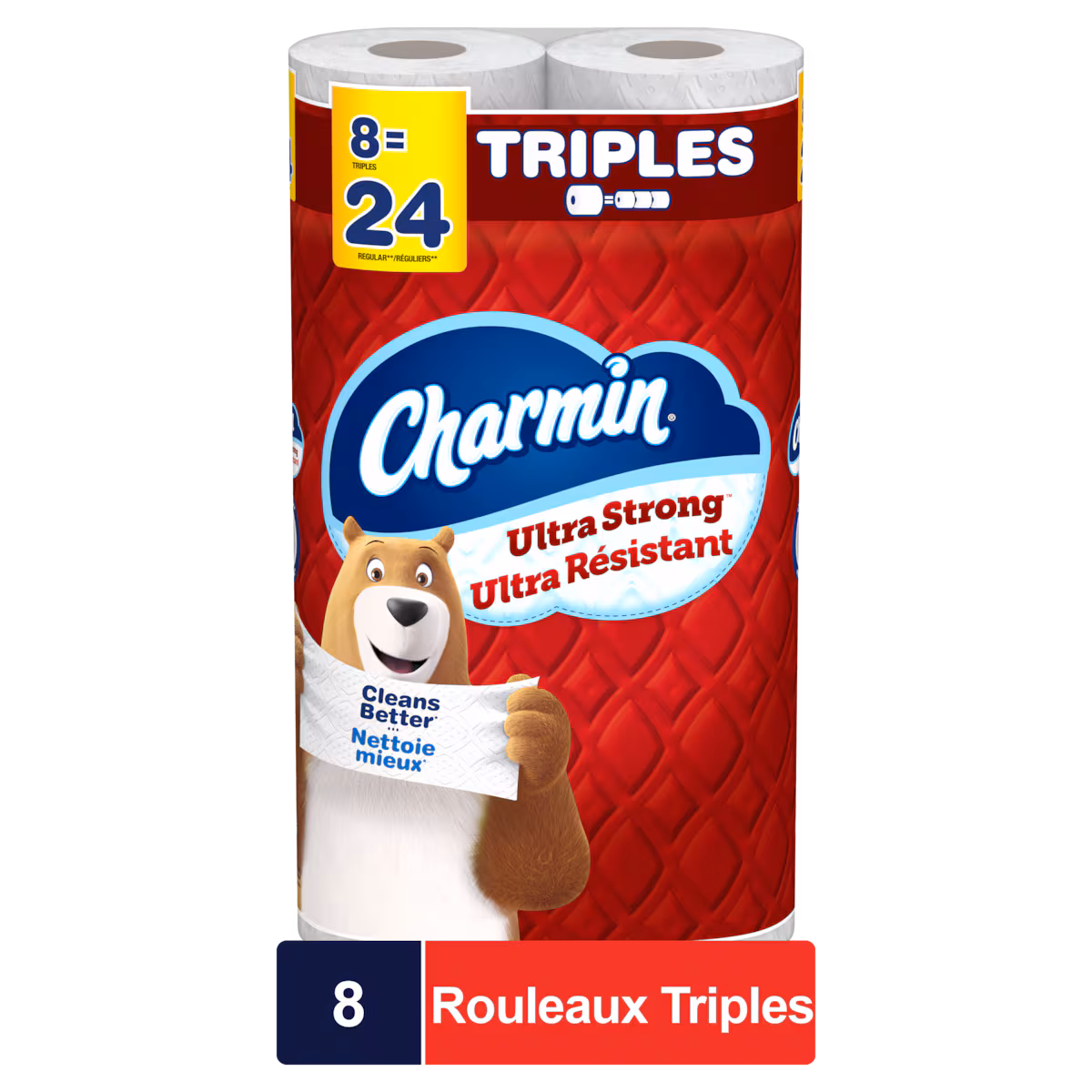 Papier hygiénique Ultra Résistant, 8&nbsprouleaux triples, 165&nbspfeuilles par rouleau