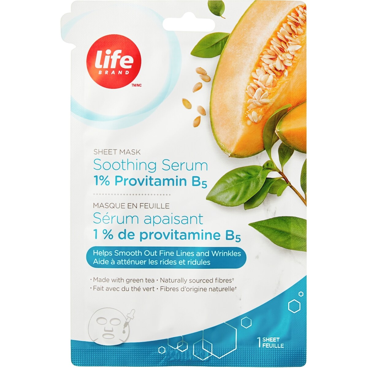 Masque en feuille au sérum apaisant à 1% de provitamineB5