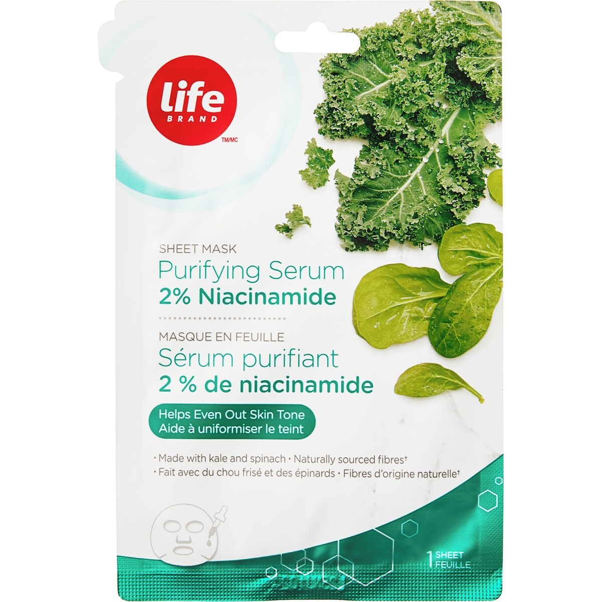 Masque en feuille au sérum purifiant à 2% de niacinamide