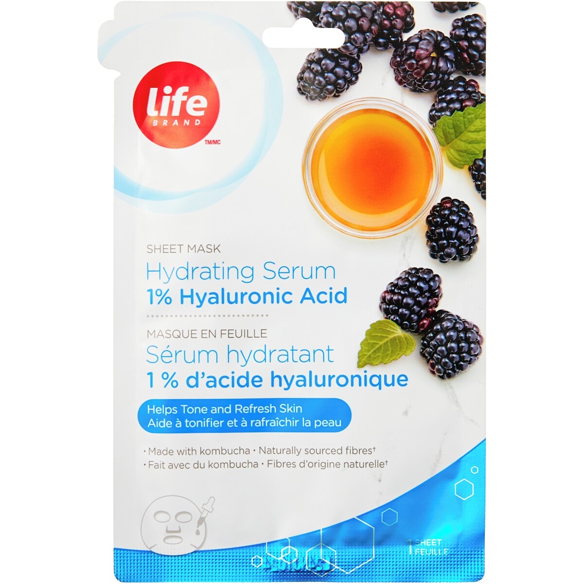 Masque en feuille au sérum hydratant à 1% dacide hyaluronique