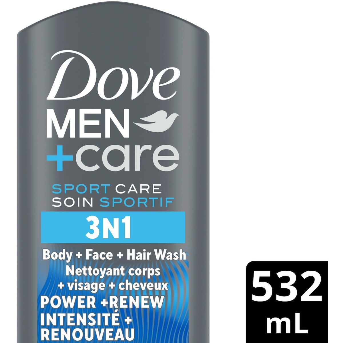 Rafraîchissant Power + Renew 3-en-1 Gel Douche Corps, Cheveux et Visage