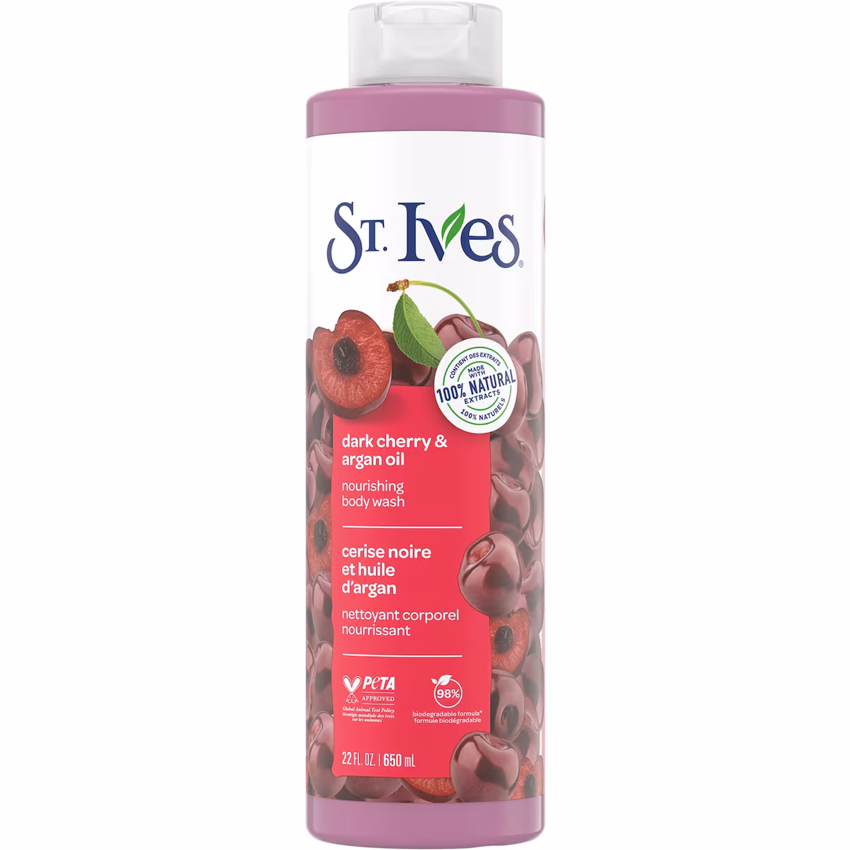 Nettoyant corporel nourrissant à la cerise noire et à lhuile dargan pour femmes
