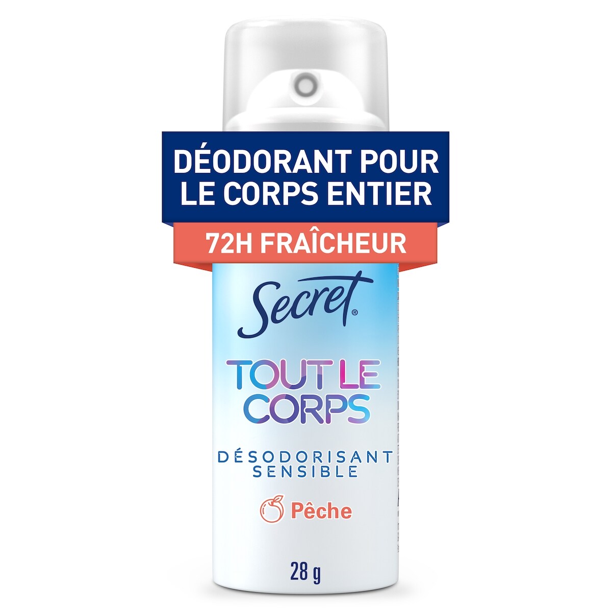 Désodorisant en vaporisateur corporel Tout le corps sans aluminium pour femmes, pêche et vanille