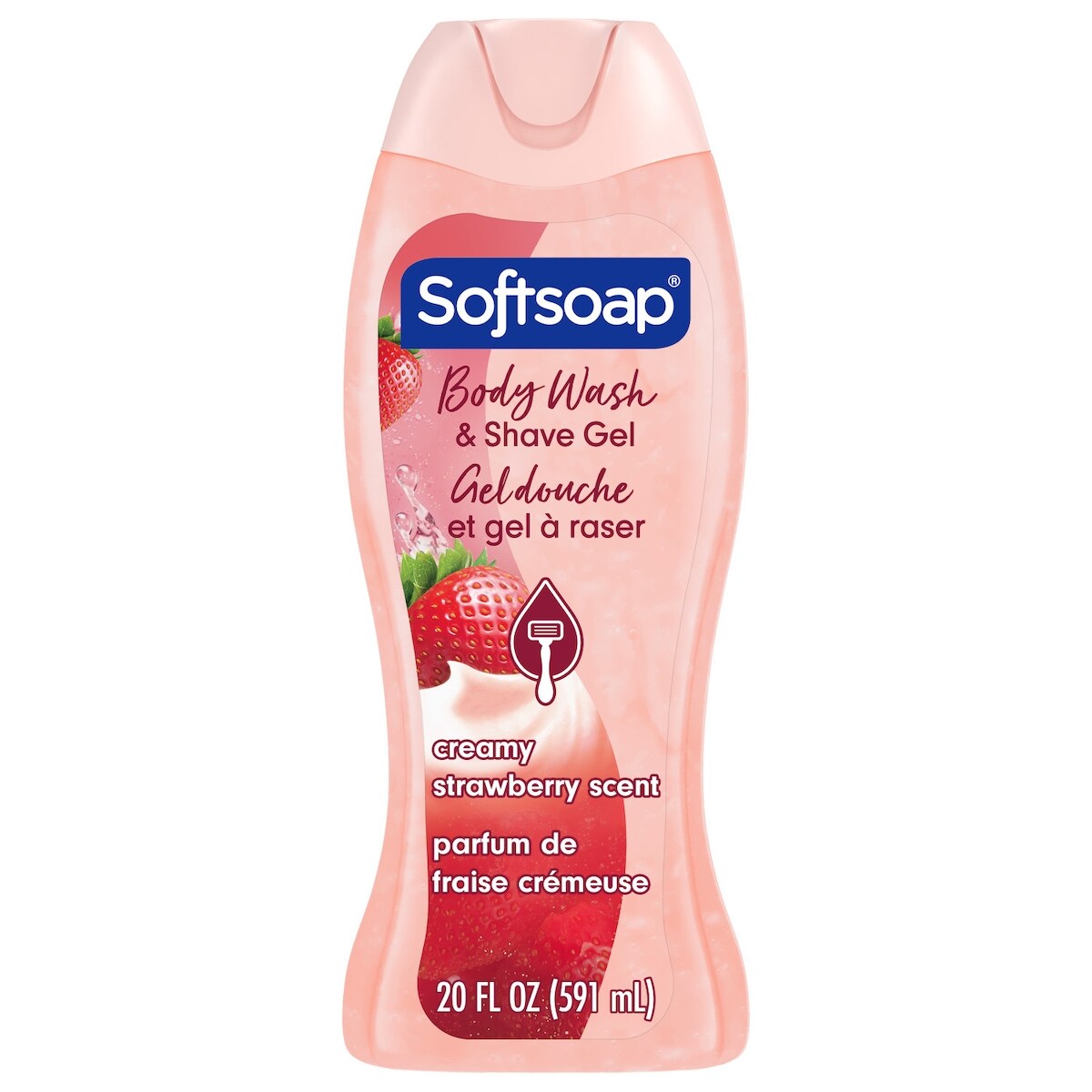 Gel douche et gel à raser parfum de fraise crémeuse