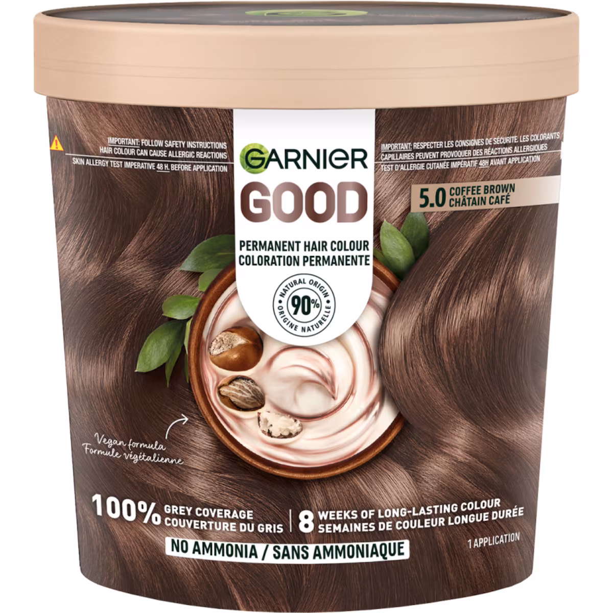 Good, Coloration Permanente, 100% Couverture du Gris, Sans Ammoniaque Châtain Café