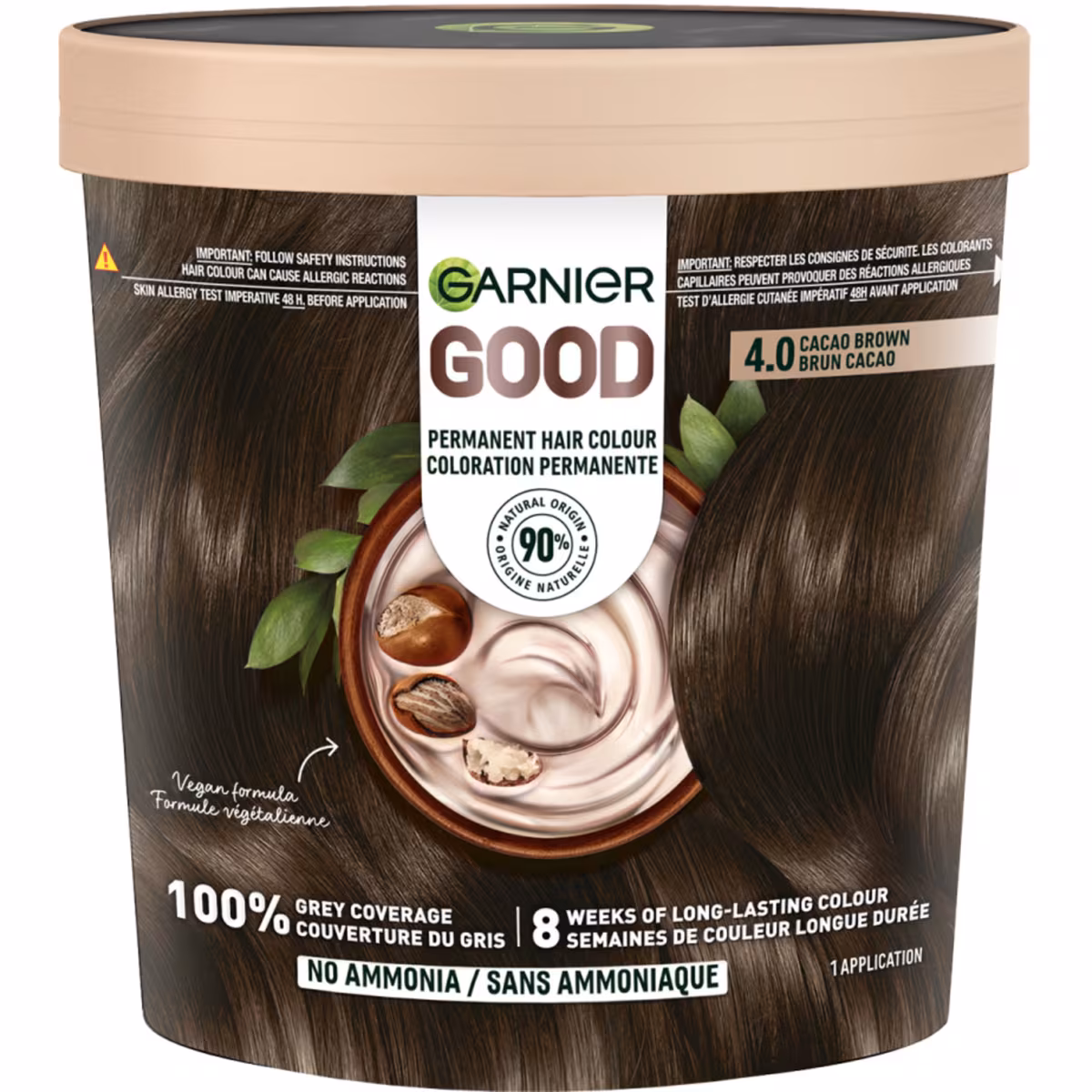 Good, Coloration Permanente, 100% Couverture du Gris, Sans Ammoniaque Brun Cacao