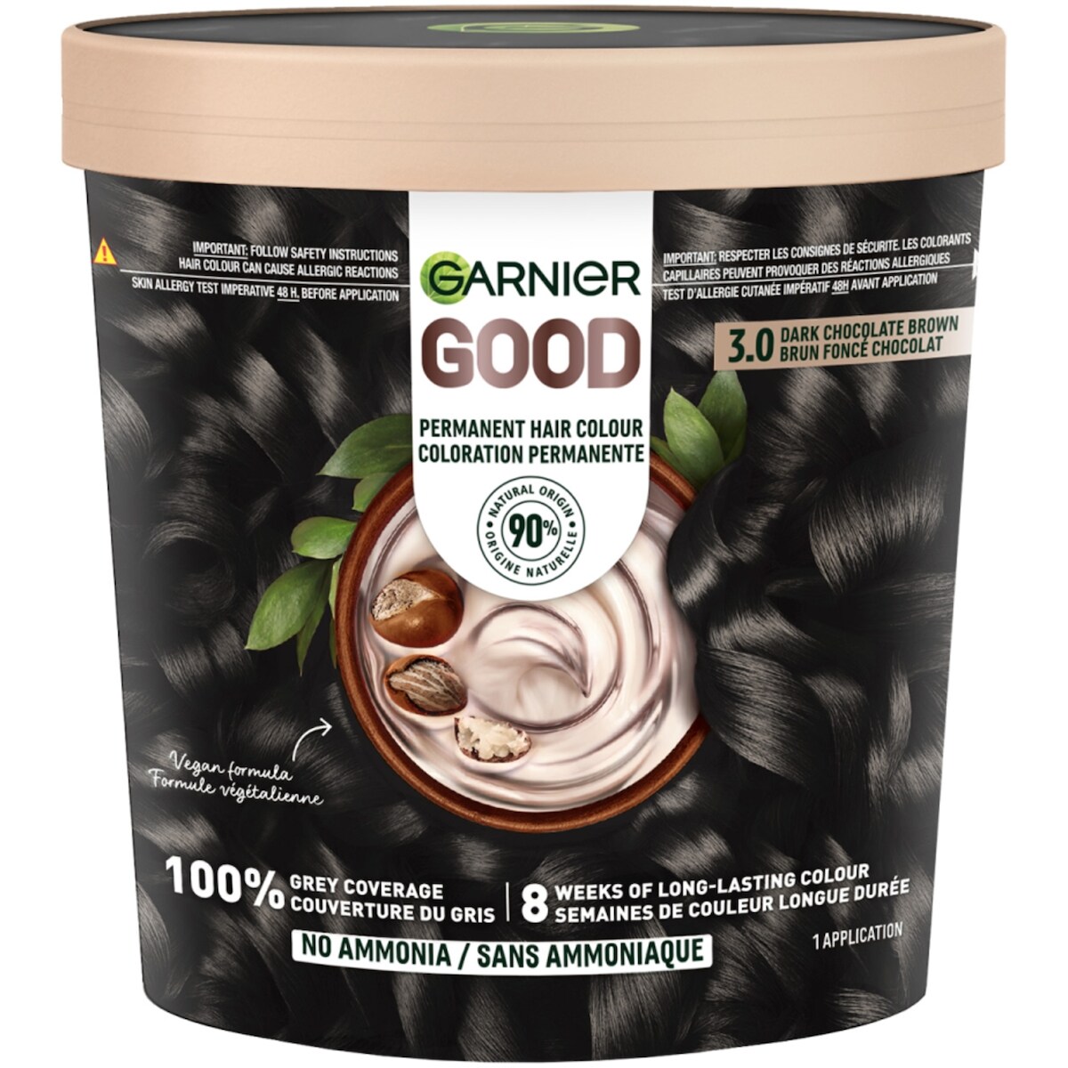 Good, Coloration Permanente, 100% Couverture du Gris, Sans Ammoniaque Brun Foncé Chocolat