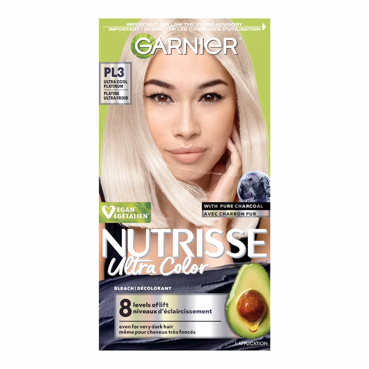 Nutrisse ultra color décolorant au charbon pl3 platine ultra froid