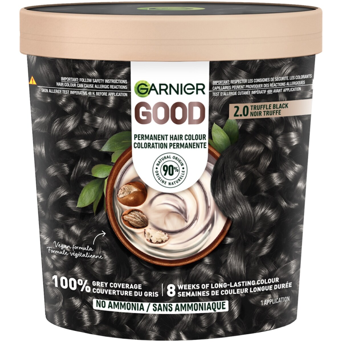 Good, Coloration Permanente, 100% Couverture du Gris, Sans Ammoniaque Noir Truffe