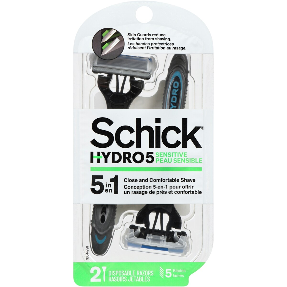Emballage de 2 rasoirs jetables pour hommes Hydro5 pour peau sensible