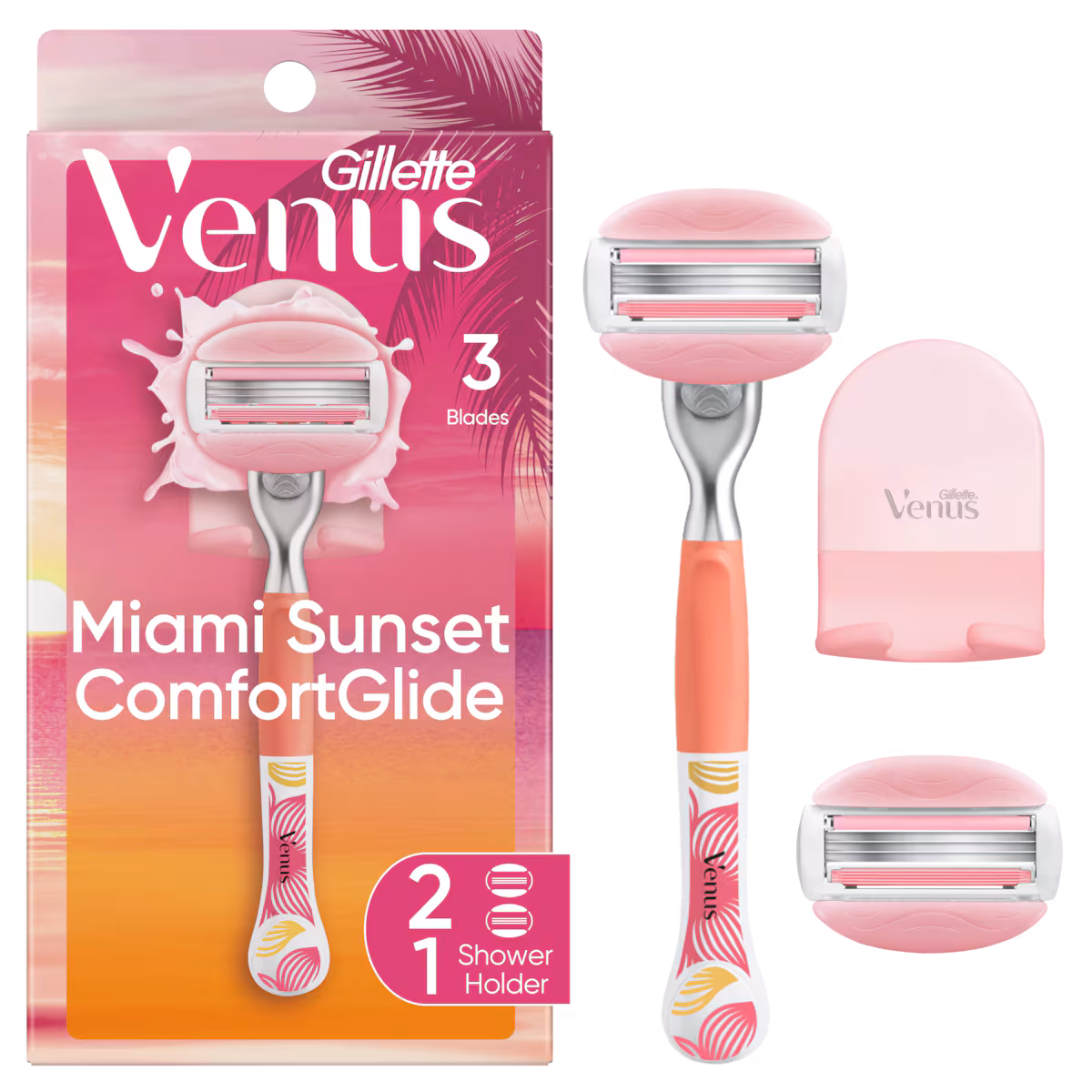 Rasoir  GlisseConfort Crépuscule à Miami, 1 rasoir pour femmes, 2 cartouches