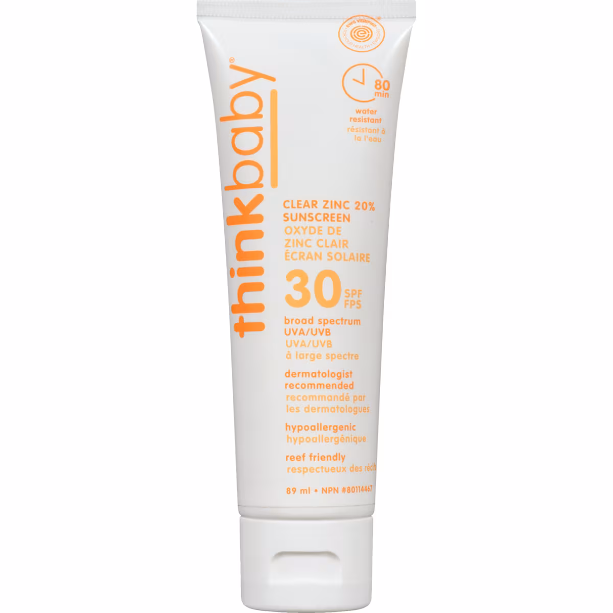 Oxyde de zinc clair écran solaire fps 30