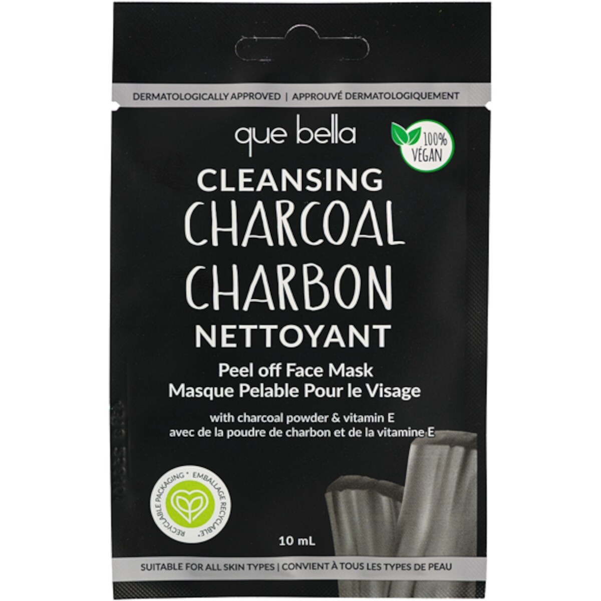Masque pelable pour le visage charbon nettoyant