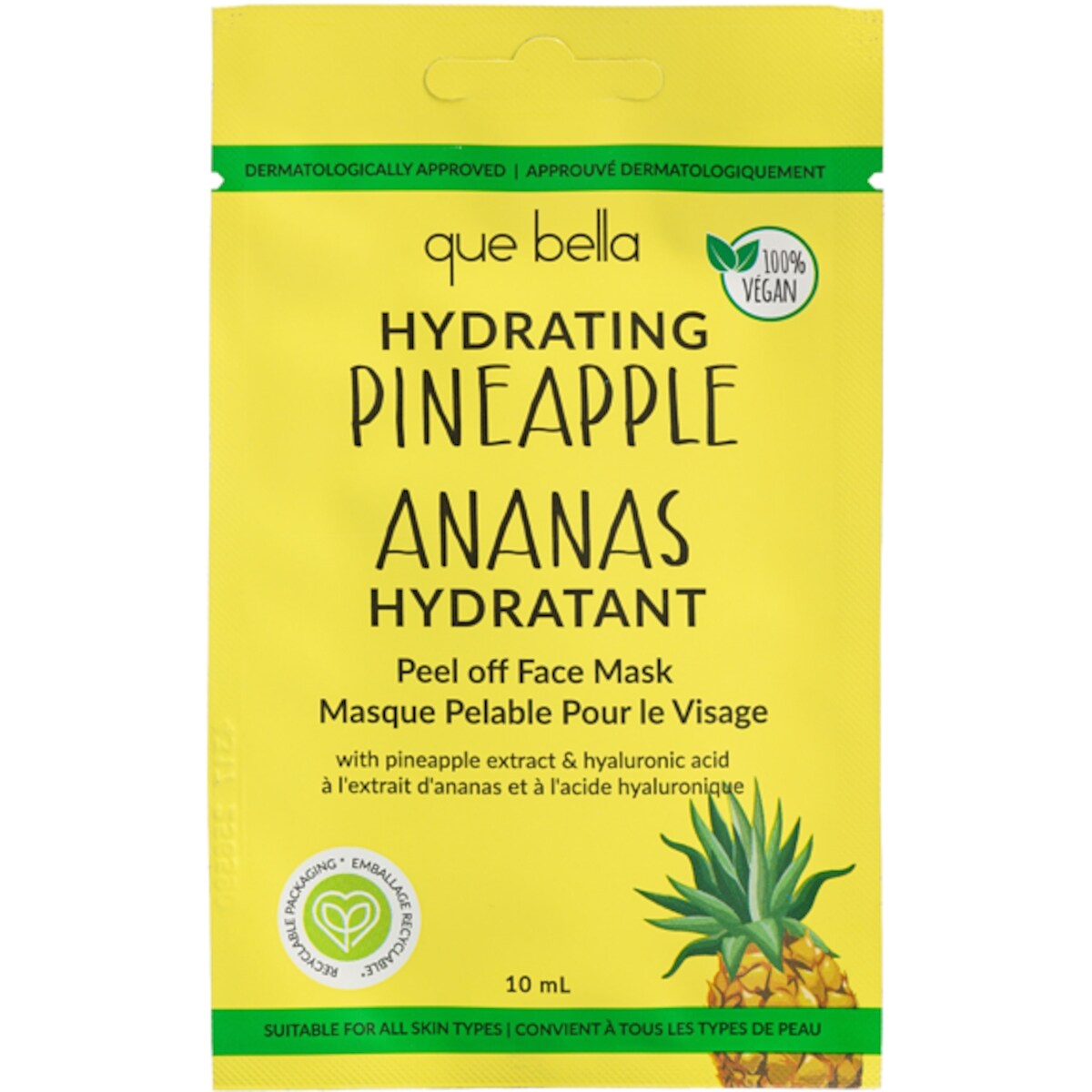 Masque pelable pour le visage ananas hydratant