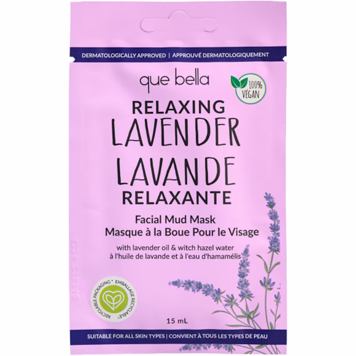 Masque à la boue pour le visage lavande relaxante