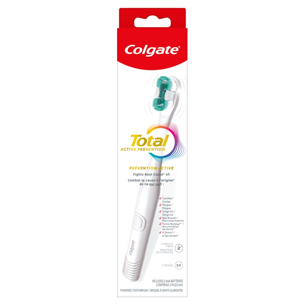Total prévention active brosse à dents alimentée